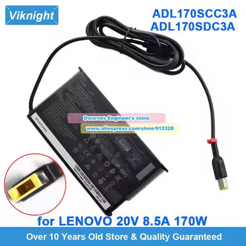 Genuine ADL170SDC3A AC Adapter ADL170SCC3A 20V 8.5A 170W for LENOVO THINKPAD X1 GEN 3 P15/P17 GEN 1 