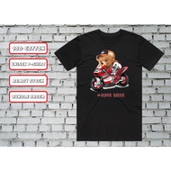 CARTOON PRINTING "SUPER RACER BEAR" LOGO CASUAL T-SHIRT SHORT SLEEVE *UNISEX* BR066