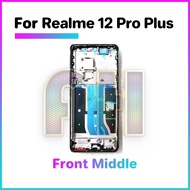 เคสด้านหลังฝาหลังปิดโทรศัพท์กรอบกลางด้านหน้า LCD สำหรับ Realme 12 Pro Plus + เคสปลอกหุ้มช่องหลังเลนส