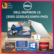 4prC DELL INSPIRON 15 3505-3250U4210APU-FHD -SILVER (R3-3250U/4GB/256GB SSD+1TB HDD/ AMD RADEON GRAP
