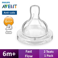 Puting Philips Avent Anti-colic Classic Silicone Nipple Teats Wide Neck Philips Avent 6m+