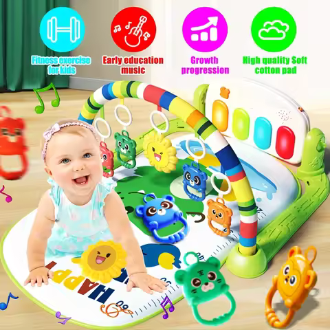 Baby Toddler Musical Pedal Piano - Interactive Baby Activity Gym Center with Piano,