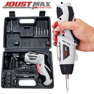 JOUST MAX ไขควงไฟฟ้า ไขควงไฟฟ้าไร้สาย ไร้สาย 4.8V ชุดไขควง พร้อมที่ชาร์จไฟ และหัวต่อเสริม 42 ชิ้น สว