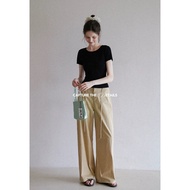 EGGKA women's high-waisted straight-leg pants | Autumnclothing