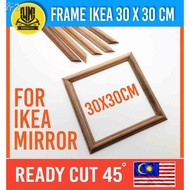Home &amp; Living1SET FRAME KAYU untuk cermin iKEA saiz 30x30cm,grand mirror,Wainscoting,frame siap potong.wood moulding