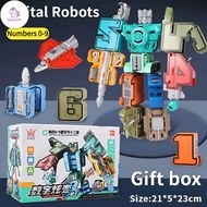 UN 0-9 Transformers Number Robot Toys 10 Pcs Digital Assembly Toys Educational Digital toys Car Toys