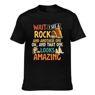 Casual Tee Wait I See A Rock Rock Collector Geode Hunter Geology Vintage Tshirt For Man Clothes