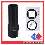 7 point x 17mm 1/2" drive sport rim car wheel box socket 7pt x 17mm car wheel box socket