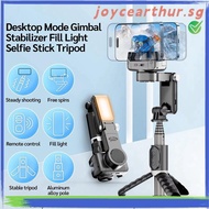 {joycearthur.}Q18  Following  Mode Gimbal Stabilizer Selfie Stick Tripod with Fill Light for Cell Ph