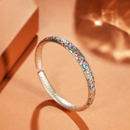 S9999 Sterling Silver Bracelet Female Linlang Pure Silver Bracelet New Chinese Style National Trendy