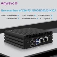 X86 12th Gen Super Mini Router Intel N100 DDR5 4800MHz P5 Firewall PC 2x i226-V 2.5G LAN  USB Fanles