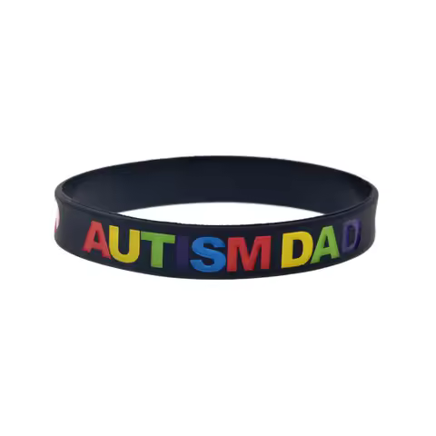 1 PC Love Autism MOM And DAD Silicone Rubber Wristband Love Strength Bracelet