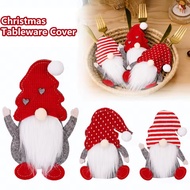 Christmas Cutlery Bag Santa Knife Fork Storage Pocket New Year Cutlery Decoration Home Ornament