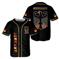 Podagree Personalized Germany Baseball Jersey, German Proud Flag Jersey Coat of Arms Gift for German
