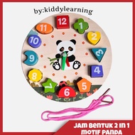 Educational Toys Wooden Clock 2 in 1 Geometry Wooden Clock 2 in 1 Shape Clock