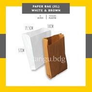 PUTIH Xl PAPER BAG PAPER BAG Plain PAPER BAG - BURGER PAPERBAG Bread BAG - XL White