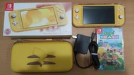 (二手主機)NS switch lite 黃色主機+ns 動物森友會+tpu軟殼+皮卡丘收納包 9成新 直購價5000