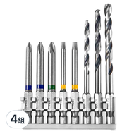 BOSCH 博世 皮克力鐵工鑽頭 六角柄鐵工鑽頭 4mm + 六角柄鐵工鑽頭5mm + 六角柄鐵工鑽頭6mm + 梅花型起子頭 T15 + 梅花型起子頭 T25 + 十字起子頭 PH1 + 十字起子頭