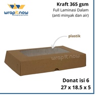 Rpul Donut box Contents 6 kraft Lamination 27x18.5x5 // Bread box / Cookie box / kraft box 80