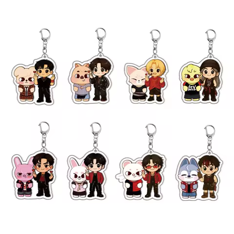 SKZOO Stray Kids Acrylic Double sided Keychain Anime Periphery Exquisite Pendant Idol Same Style Fel