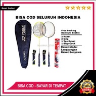 [ Paket Lengkap ] Raket Badminton Bulutangkis Model Terusan / Raket 2 Pcs + 1 Tas + 1 Slop Shuttlecock Isi 12 Kok / Raket Badminton Murah / Raket Yonex Ori / Raket Original [ USAMAH STORE ]