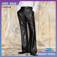 COOD Men Sequin Pants Men Casual Sequin Pants Men's Shiny Sequin Wide Leg Suit Pants with Pockets – 