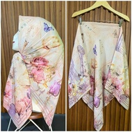 SQUARE VEIL WITH SUBLIME FLOWER MOTIF CODE 343 CREAM PINK