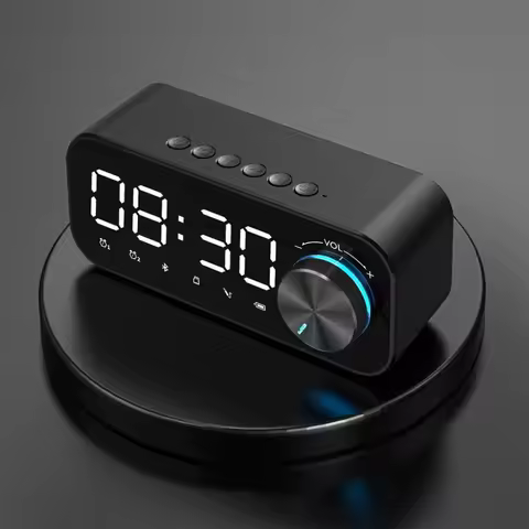 MP3 Alarm Clock, FM Radio, and Multifunction Music Player Wireless Bluetooth Speaker LED Display, St