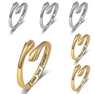Hug Ring Letter Adjustable Winding Retro Ring Couple Ring#7. 5alshi #