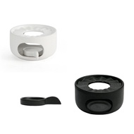 VVA MALL-Ceramic Teapot Warmer with Spoon Coffee and Tea Warmer with Candle Hold for Heating Coffee