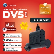 Camera Hành Trình 4G Tích Hợp Định Vị GPS DV5 Pro Doscom - Trang Bị 2 Mắt Cam Trước Và Sau