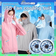 Couple Sunscreen Jacket/Fan Jacket  USB Sunscreen Outdoor Fishing Fan Jacket,cooling fan jacket
