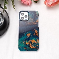 iPhone / Samsung 午夜綠流沙紋 墨綠 半包硬殼 手機殼【客製】