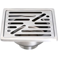 COTTO CT651Z1PW (HM) Square Stainless Steel Drain Grate Installed With 1.5-2 Inch Pvc Pipe (4 Flange