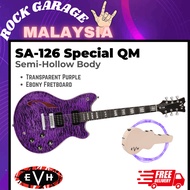 EVH Wolfgang SA126 Special QM Electric Guitar, Ebony FB, Transparent Purple/Tobacco Sunburst
