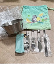 Mofusand 露營 餐具 套裝 不鏽鋼 可摺疊 cat 貓咪 camping cultery set camp food set cat