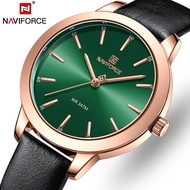 NAVIFORCE Top Luxury Brand Ladies Watch Simple Leather Strap Waterproof Clock Quartz Elegant Ladies Watch