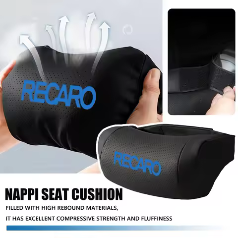 For Recaro Car Leather Headrest Interior Supplies Seat Protect Neck Pillow Accessories