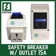 ✆♛﹉Koten Safety Breaker with Outlet 15amp 2pole Circuit Breaker with Panel Box Housing Set Board KSB