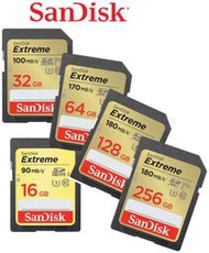 SanDisk EXTREME 16G 32G 64G 128G SD SDXC C10 4K 相機記憶卡 大卡