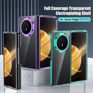 For HUAWEI Mate X7 X6 X5 5G Luxury Fashion Folding Electroplated PC Transparent Case For Honor Magic