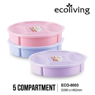 ECOLIVING ECO-8003 Candy Tray – 5 Compartments Snack & Kuih Raya Container