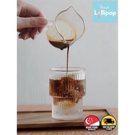 Vertical Stripe Glass drinking Cup unique design ice latte cup 300ML