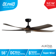 ALPHA Alkova - AXIS 56 Inch DC Motor Ceiling Fan with 5 Blades (8 Speed Remote) [Exclude Installation]