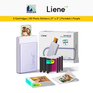 Liene Pearl N200 Pro Portable Photo Printer Purple – 2x3 Inch Bluetooth Sticker Printer 50 Adhesives