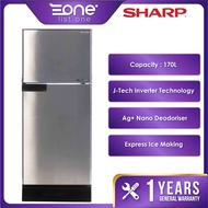 【24H Ship Out】Sharp 170L J-Tech Inverter Fridge SJ189MS | Express Freezing Refrigerator | AG+ Nano Deodorizer Peti Ais | Express Ice Making Peti Sejuk Sharp Sharp Refrigerator Peti Ais Sharp SJ189MS