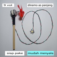 Mini electric generator dynamo motor, dynamo (long axle) 1 lamp ready-to-use kiteBINTANG