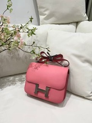 超靚色 Hermes Constance 24 櫻花粉銀扣