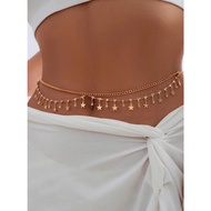 Boho style crystal stone belt necklace