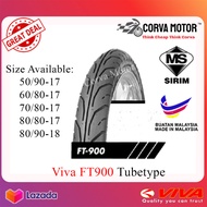 VIVA FT900 TUBE TYPE TYRE BUNGA TAJAM TAYAR TIUB VIVA 50/90-17 60/80-17 70/80-17 80/80-17 80/90-18